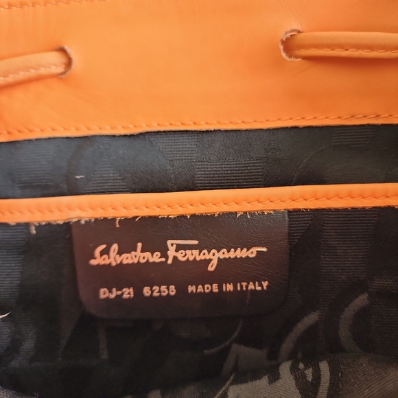 Ferragamo Gancini orange  mini backpack purse - Picture 5 of 7